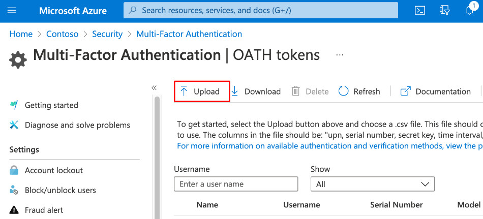 Upload file CSV