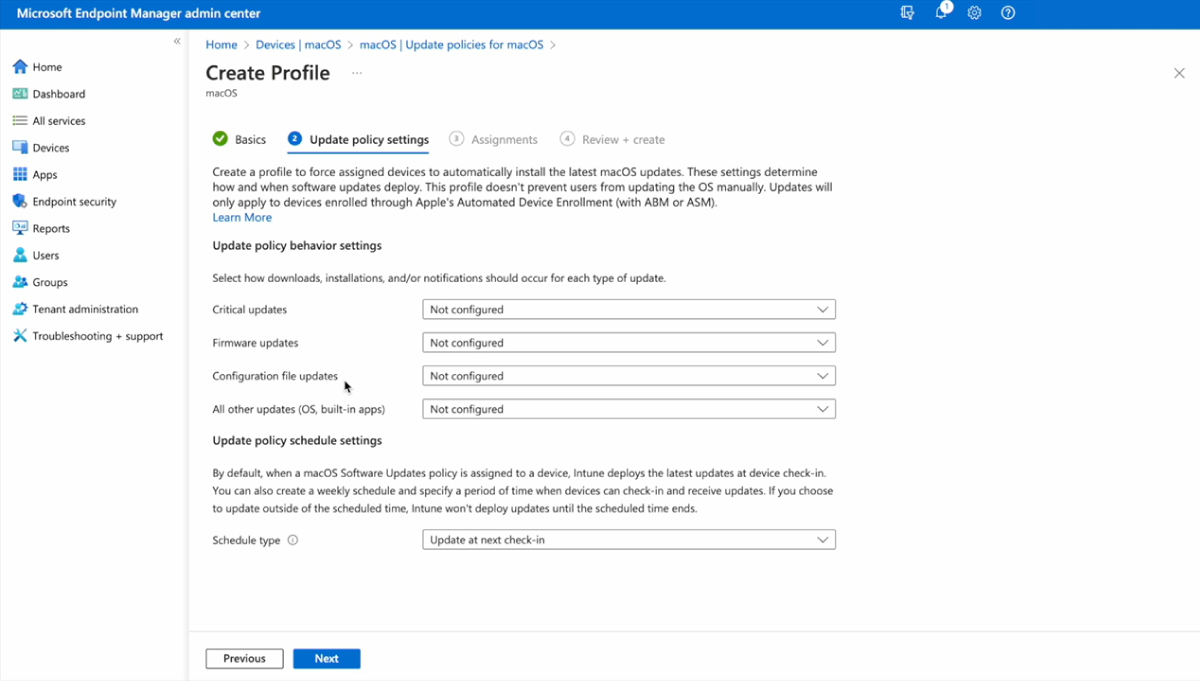 Intune Dashboard for macOS Update Management