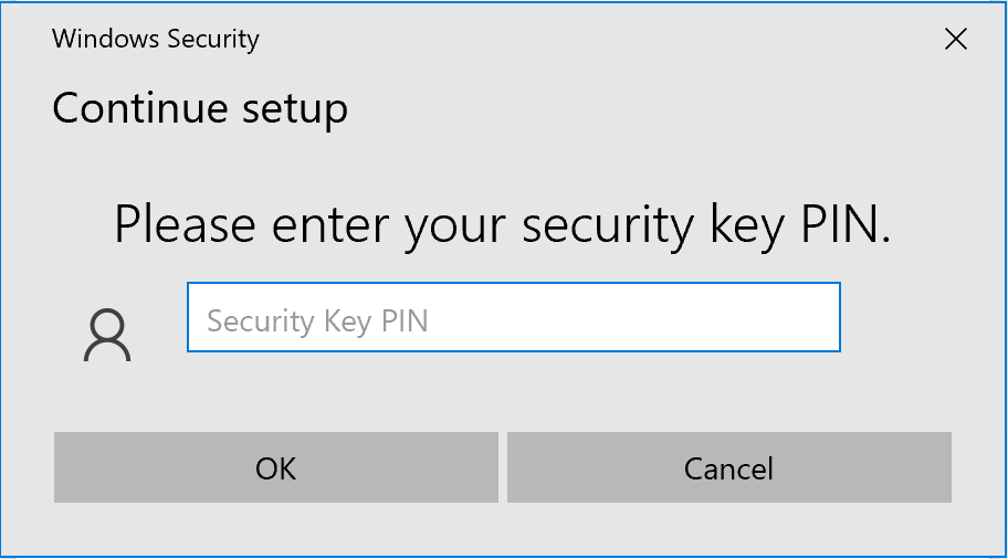 Impostazione PIN Security Key