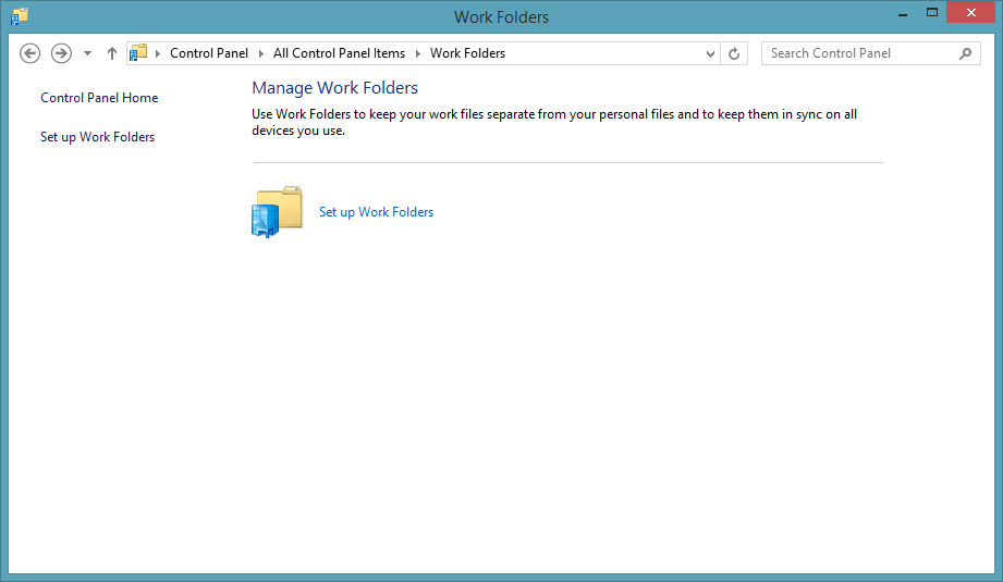 Work Folders Windows 8.1