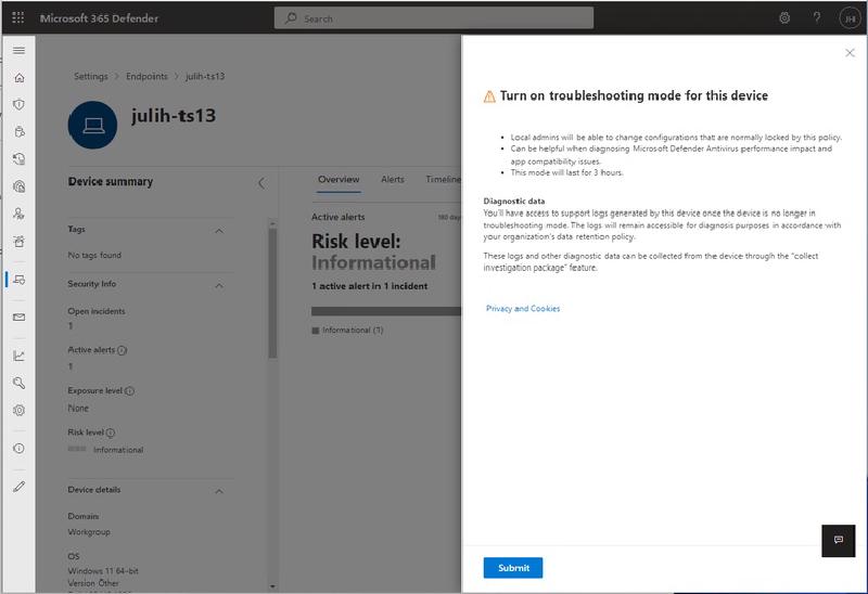 Featured image of post Microsoft Defender for Endpoint Troubleshooting mode