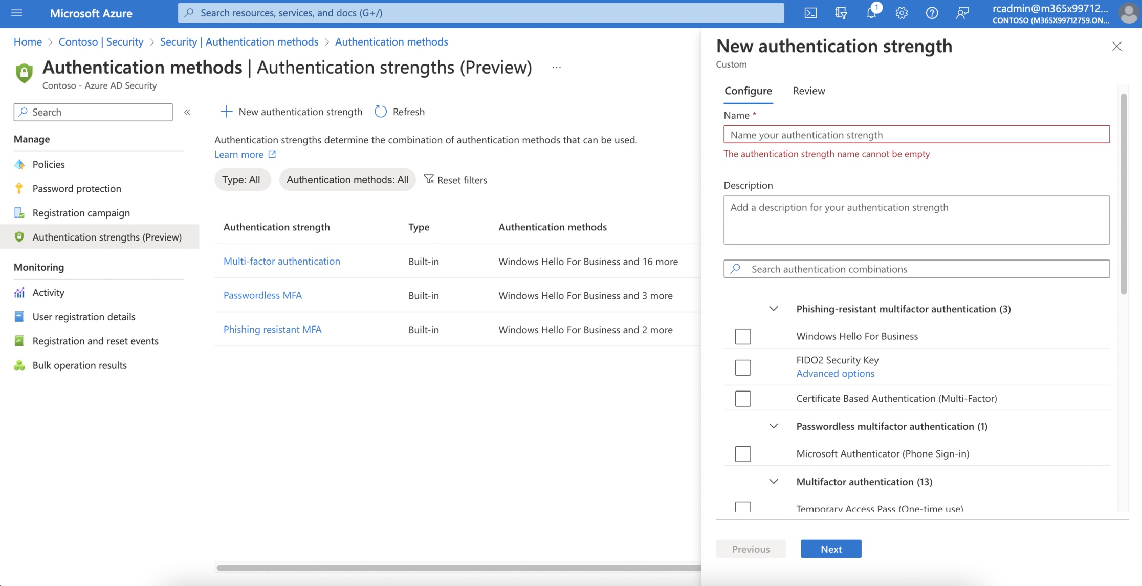 Authentication Strenght