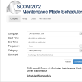 SCOM 2012 Maintenance Mode Scheduler