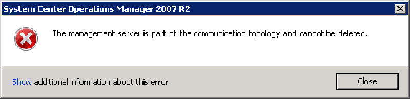 Featured image of post Errore “The management server is part of the communication topology and cannot be deleted” su SCOM